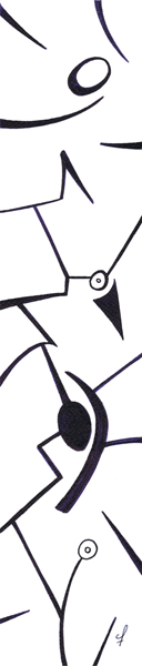 One day, One drawing - Day 298 - New Eye - Ink drawing by Olivier Cornil