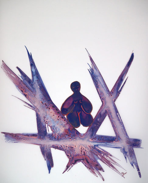 One day, One drawing - Day 304 - Crystallized - Ink drawing by Olivier Cornil
