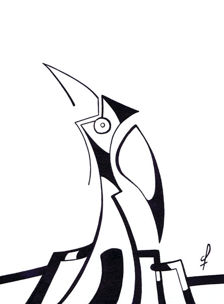 One day, One drawing - Day 305 - Metropolis - Ink drawing by Olivier Cornil