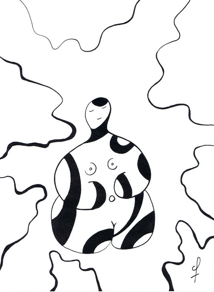 One day, One drawing - Day 308 - Souvenirs - Ink drawing by Olivier Cornil