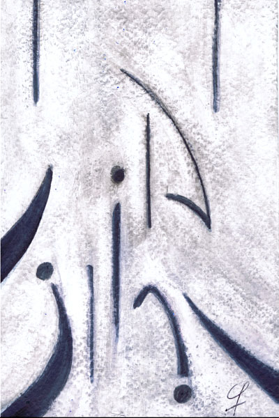 One day, One drawing - Day 315 - Black Rain - Mixed-media technique by Olivier Cornil