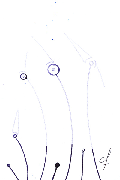 One day, One drawing - Day 317 - Scatter - Ink drawing by Olivier Cornil