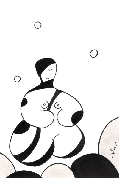 Dream of balance - Ink drawing by Olivier Cornil - One day, One drawing - Day 331