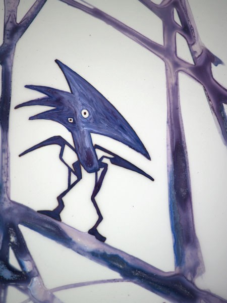 Confidence bird - Ink drawing by Olivier Cornil - One day, One drawing - Day 334 - Zoom