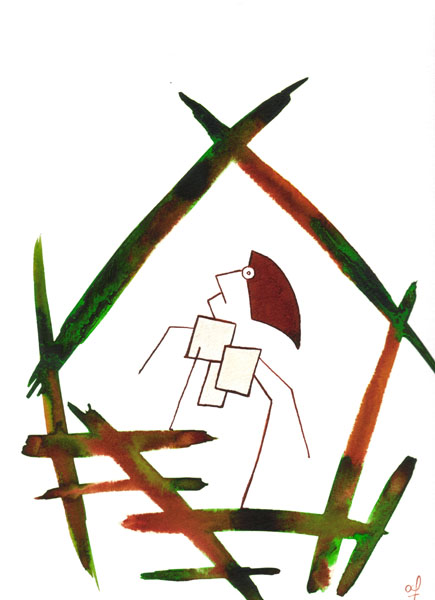 Well Armed - Ink drawing by Olivier Cornil - One day, One drawing - Day 339