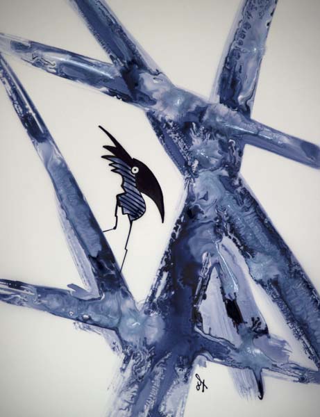 Moment of hesitation - Ink drawing by Olivier Cornil - One day, One drawing - Day 342