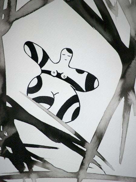 Healing - Ink drawing by Olivier Cornil - One day, One drawing - Day 343 - Zoom