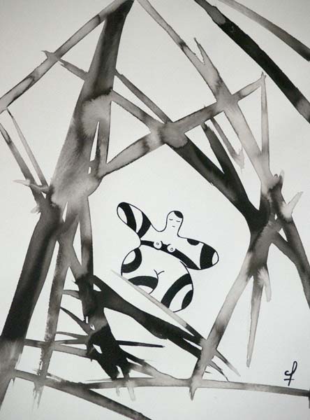 Healing - Ink drawing by Olivier Cornil - One day, One drawing - Day 343