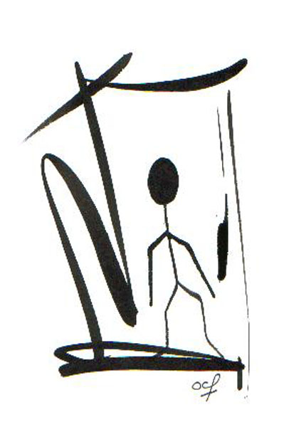 Hesitations - Ink drawing by Olivier Cornil - One day, One drawing - Day 348