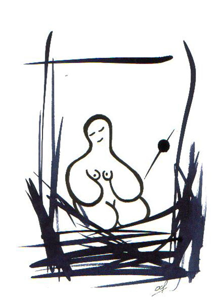 Tired - Ink drawing by Olivier Cornil - One day, One drawing - Day 350