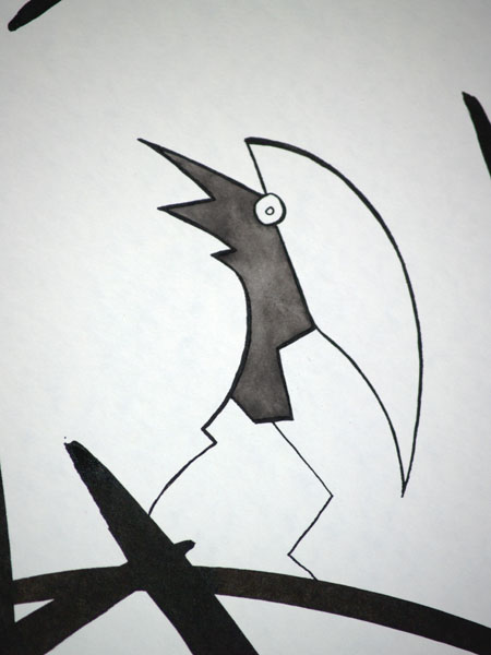 Rebuilding - Ink drawing by Olivier Cornil - One day, One drawing - Day 351