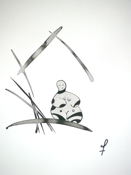 The House of Spirits - Ink drawing by Olivier Cornil - One day, One drawing - Day 354