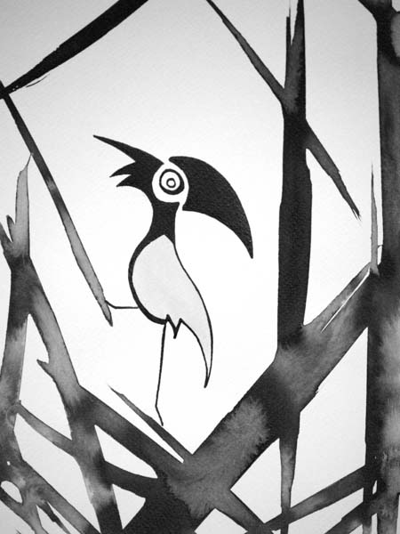 Small Stone - Zoom - Ink drawing by Olivier Cornil - One day, One drawing - Day 355