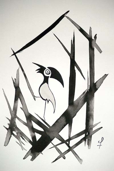 Small Stone - Ink drawing by Olivier Cornil - One day, One drawing - Day 355