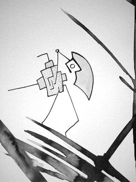 The Freedom Bearer - Ink drawing by Olivier Cornil - One day, One drawing - Day 358
