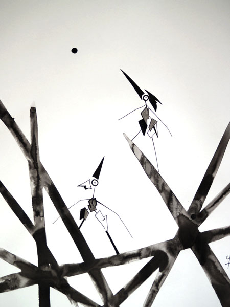 Black dot - Ink drawing by Olivier Cornil - One day, One drawing - Day 364