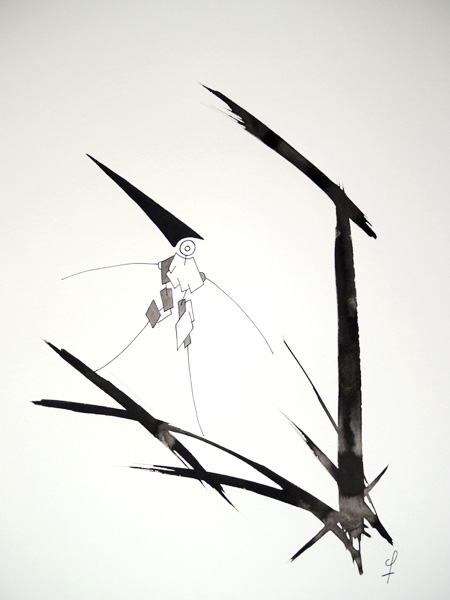 Same direction - Ink drawing by Olivier Cornil - One day, One drawing - Day 365