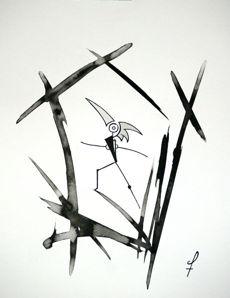 New impetus - Ink drawing by Olivier Cornil - One day, One drawing - Day 372