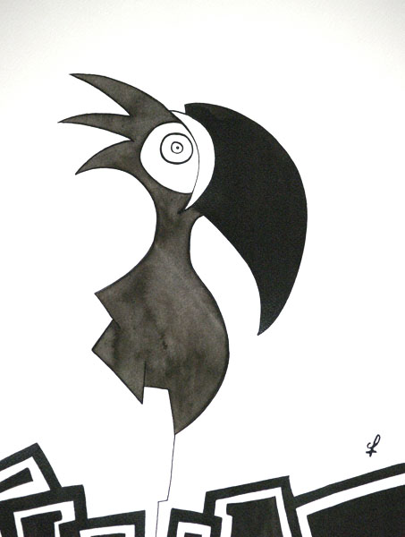 Never happy - Ink drawing by Olivier Cornil - One day, One drawing - Day 373