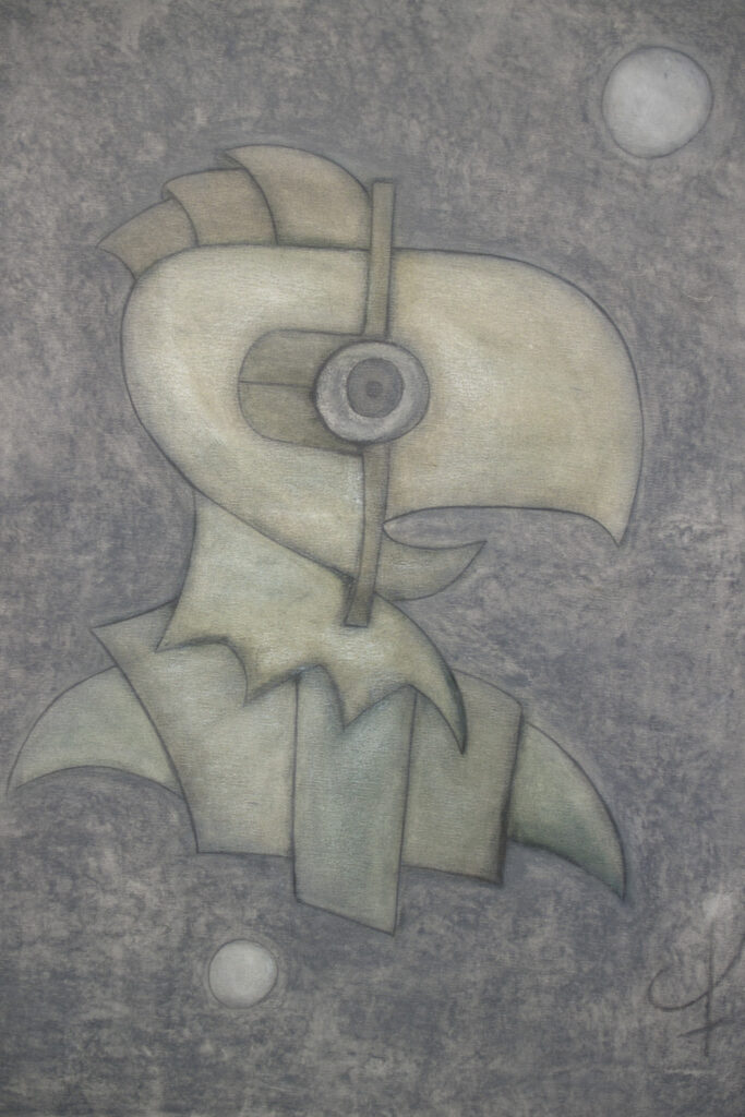 Aigle Américain pastel oil on canvas by Olivier Cornil