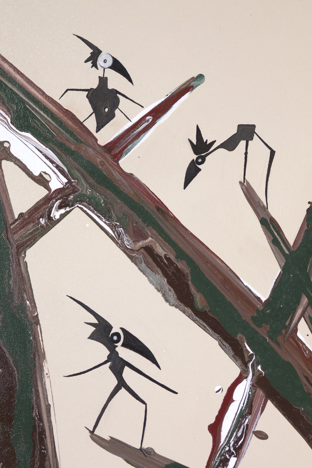 Oiseaux Crétins Oil Painting by Olivier Cornil